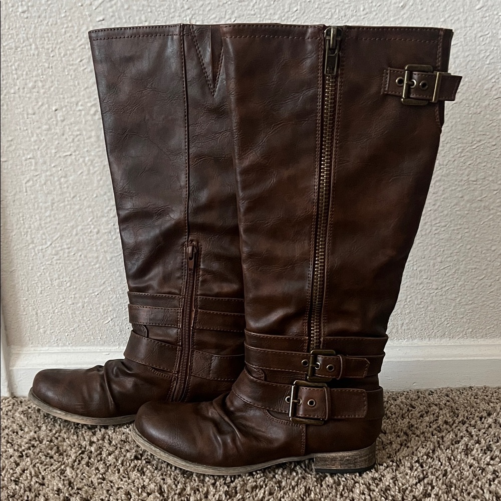 Carlos Dark Brown Knee-High Women's Boots